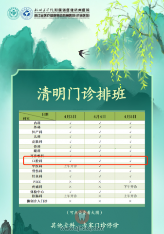浙医健杭州**清明门诊安排