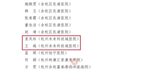 杭州未来科技城医院两名护士获“余杭区优秀护士”称号