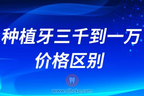 一颗种植牙3000、5000、7000、8000、10000价格贵在哪里